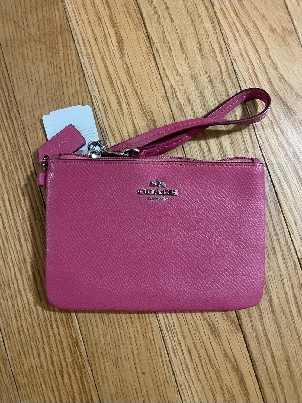 Coach Hot Pink Leather Wristlet with Strap